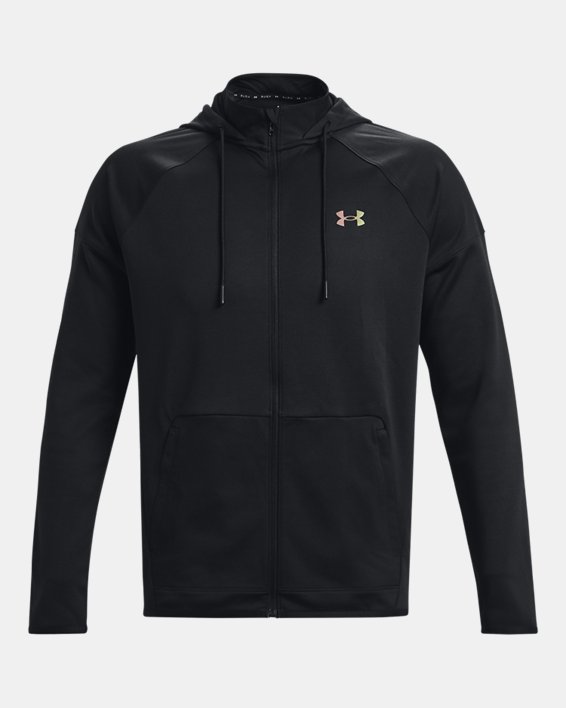 Men's UA RUSH™ Warm-Up Full-Zip in Black image number 4